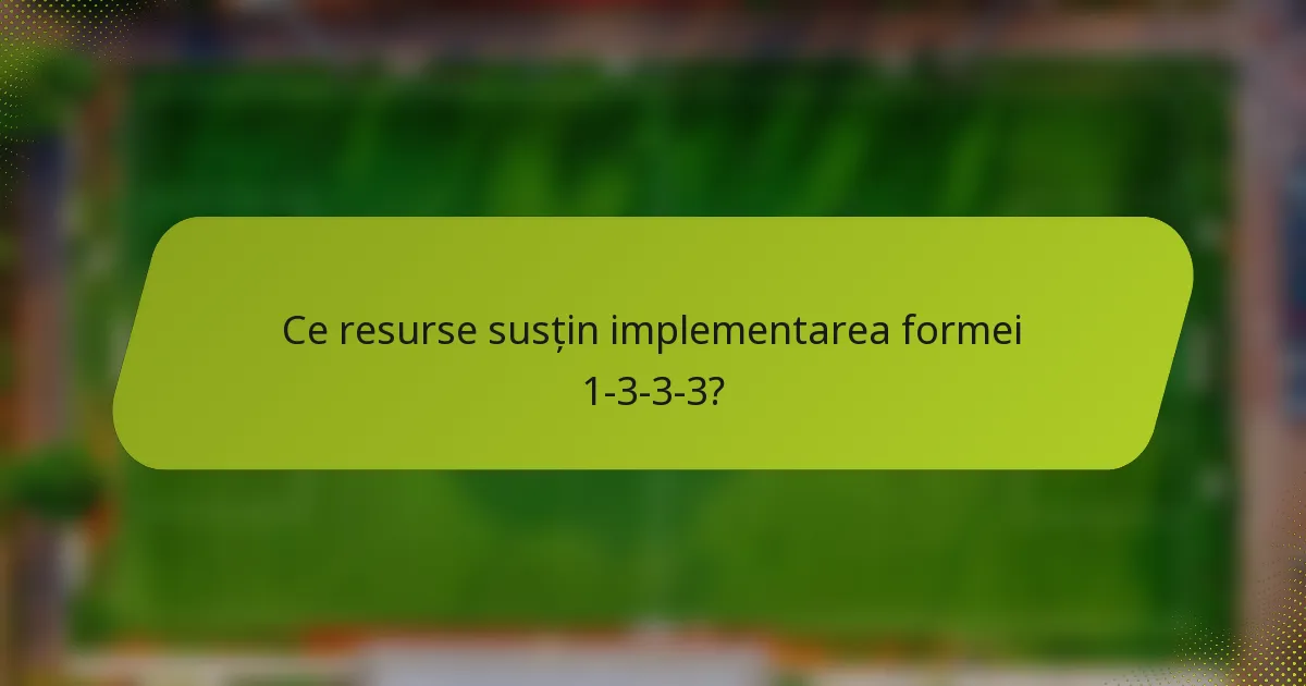 Ce resurse susțin implementarea formei 1-3-3-3?